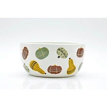 Autumn Harvest Tableware, Pumpkin Print Ceramic Bowl, Fall-Inspired Pumpkin Design Bowl